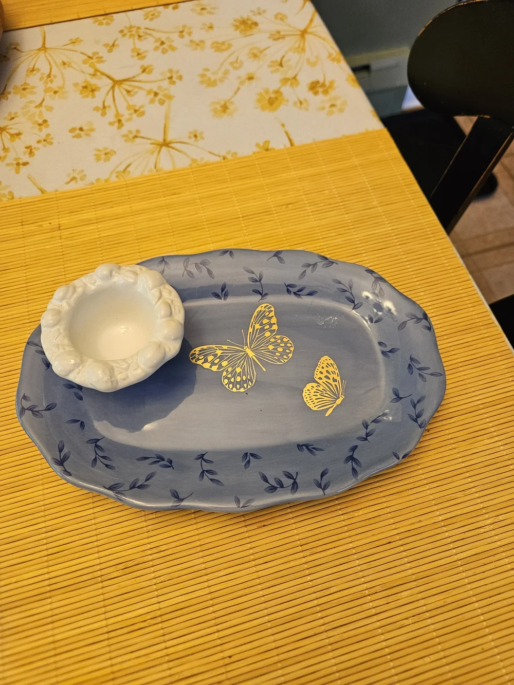 Pfaltzgraff Blue Glazed Ceramic Trinket Tray: Upcycled